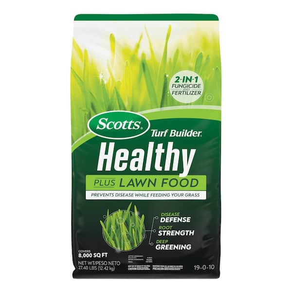 Scotts Turf Builder 27.40 lbs. 8,000 sq. ft. Healthy Plus Lawn Food, 2-in-1 Fungicide and Fertilizer