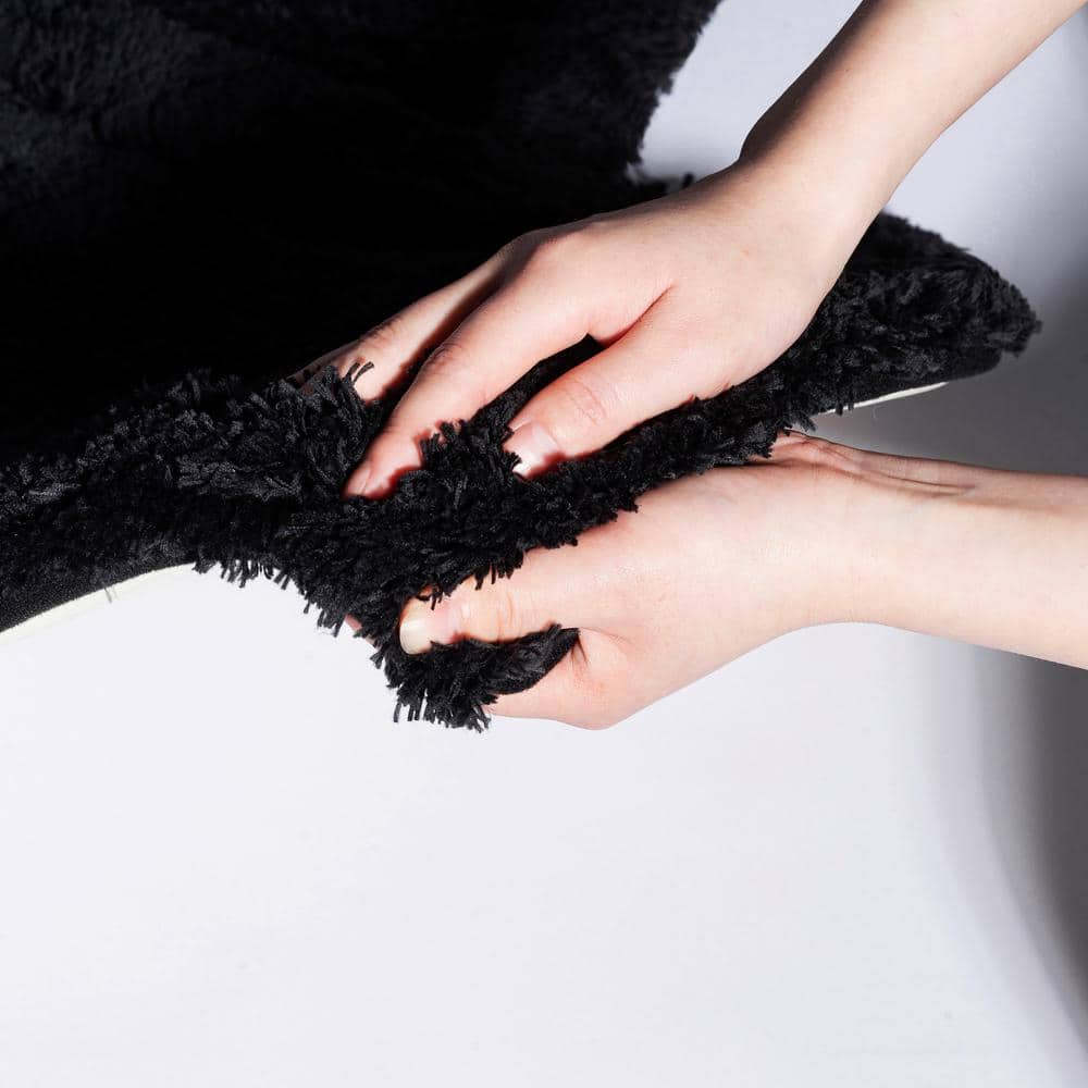 Chesapeake Black Memory Foam 3-Piece Bath Rug Set