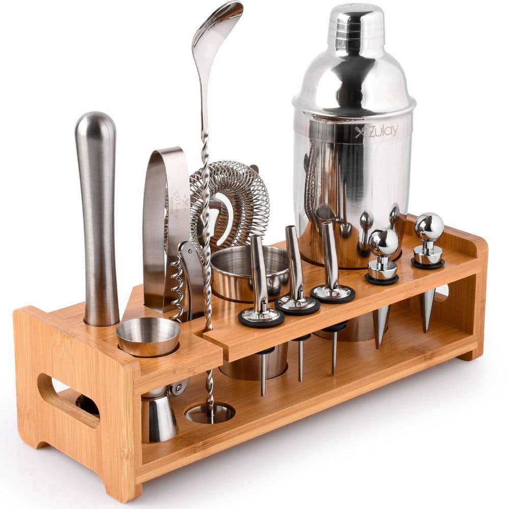 Chefmate Cocktail Shaker Set Stainless Steel Drink Mixer 24 Oz