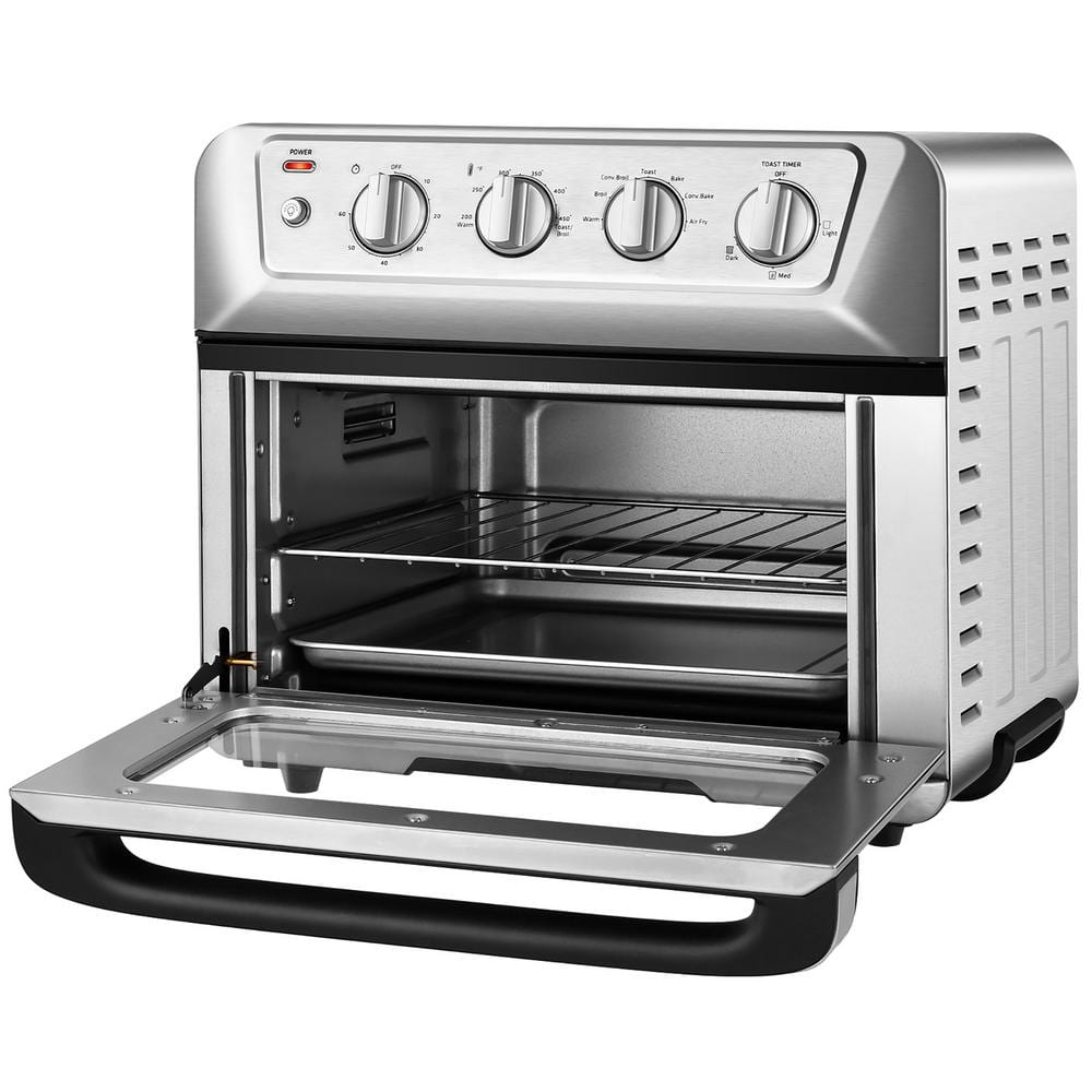 HOMCOM 21 qt. Air Fryer Toaster Oven in Silver with 4-Accessories 800-130 -  The Home Depot