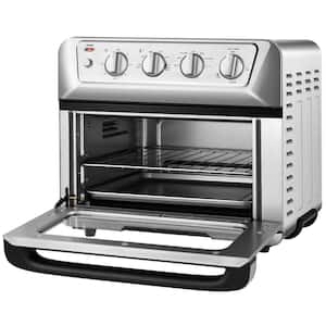 21.5 qt. Silver Air Fryer Toaster Oven 1800-Watt Countertop Convection Oven with Recipe