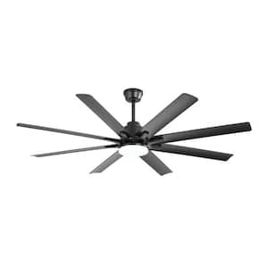 66 in. Smart Indoor Matte Black Low Profile Modern Ceiling Fan with Dimmable LED Light,8 ABS Blades,Reversible DC Motor