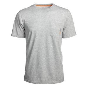 Men's Size XX-Large in Light Gray Heather Base Plate Pocket Work Tee