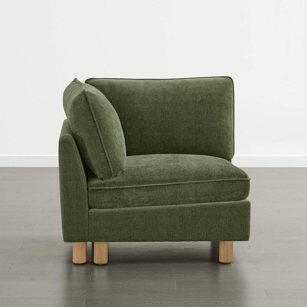 Wesley 69.2 in. Fabric Corner Rectangle Modern Modular Sofa with Wood Frame in Green for Living Room