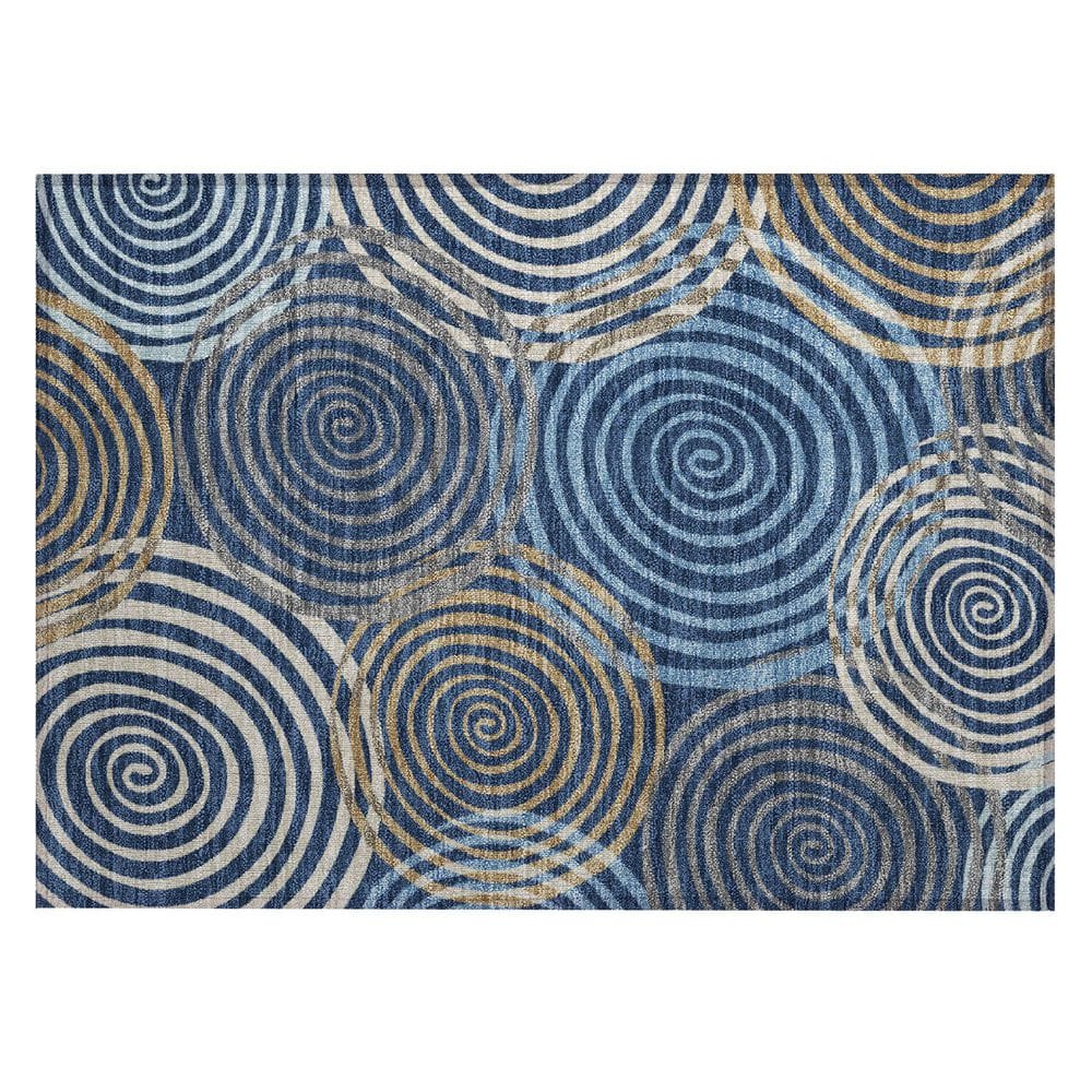 Chantille Machine Washable Indoor/Outdoor Abstract ACN2435 Navy 2 ft. x 3 ft. Accent Rug price history on PriceWatchPro