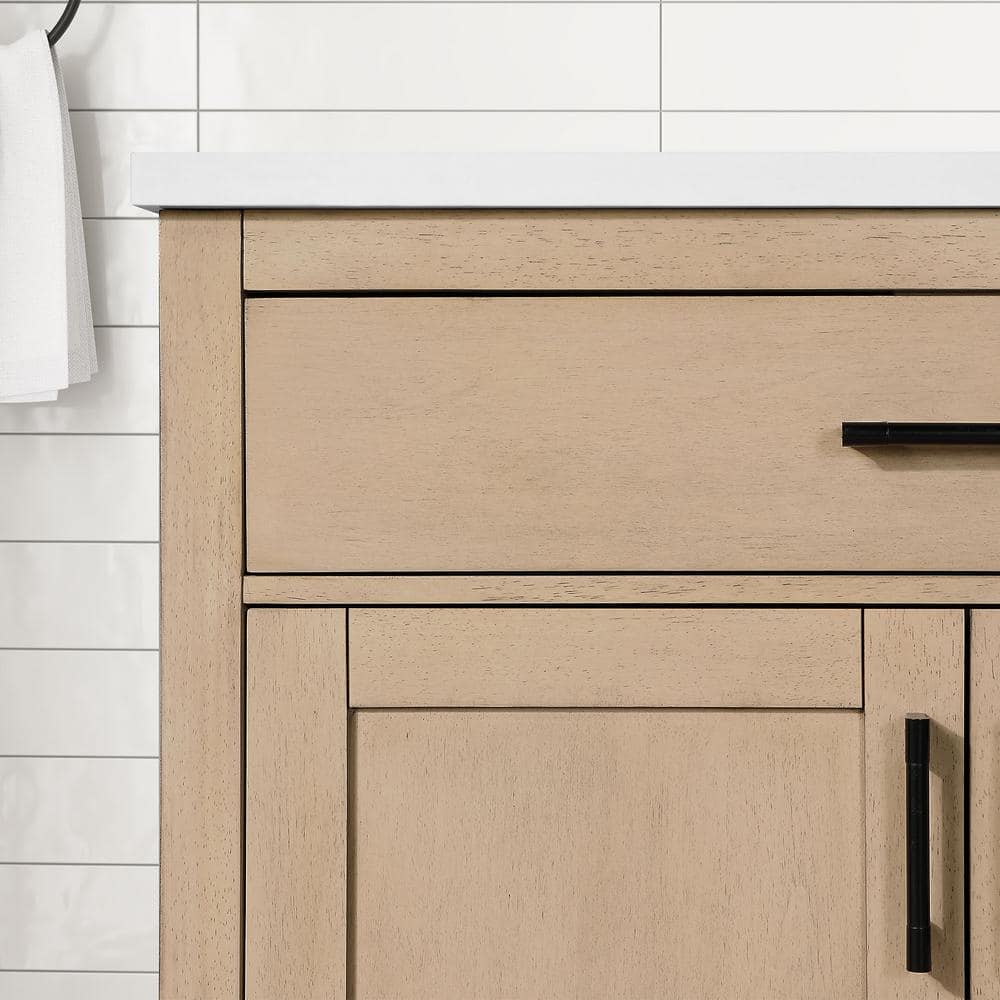 Bailey 36" Sahara Birch Freestanding Single Sink Vanity with Quartz Countertop