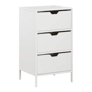Freeport White 29.50 in. Accent Storage Cabinet with 3-Drawers