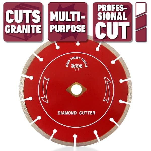 GRIP TIGHT TOOLS 7 in. Professional Segmented Cut Diamond Blade for Cutting  Granite, Marble, Concrete, Stone, Brick and Masonry (3-Pack) B1527-3 - The  Home Depot