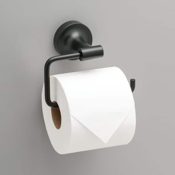 Voisin Wall Mount Euro Single Post Toilet Paper Holder Bath Hardware Accessory in Matte Black