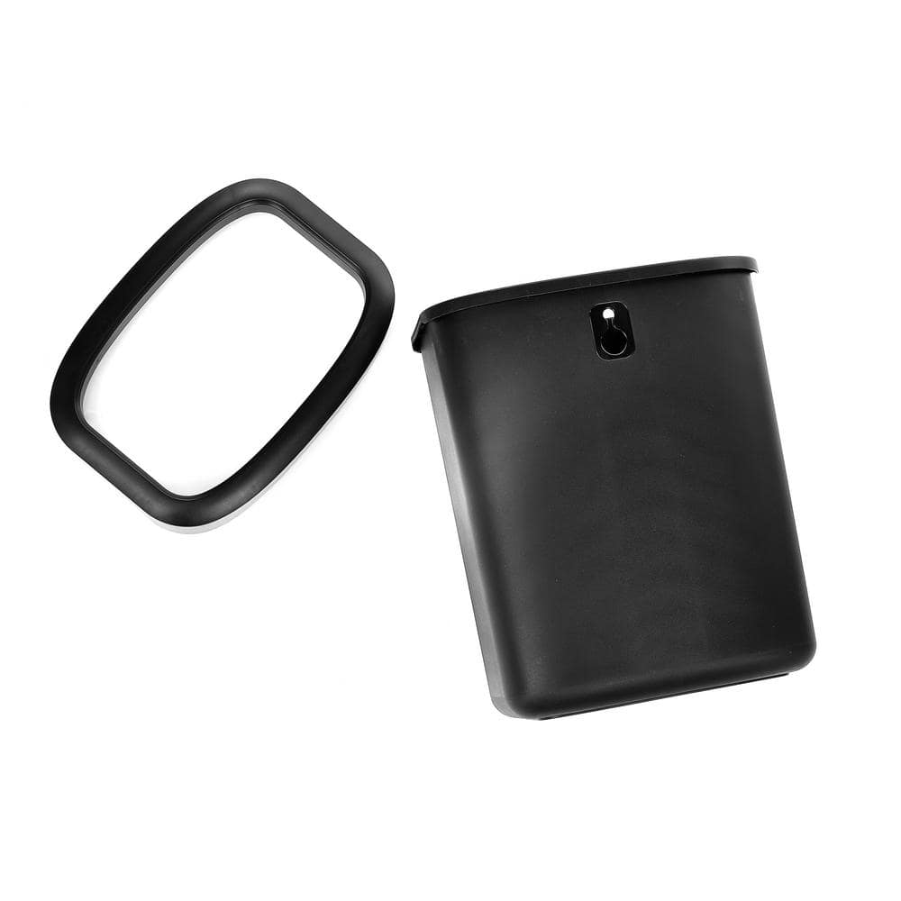 Stainless Steel Rectangular Open Top Trash Can with Liner, 2.6 Gallon