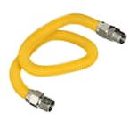 60 in. Flexible Gas Connector Yellow Coated Stainless Steel for Gas Range, Furnace, 1/2 in. Fittings
