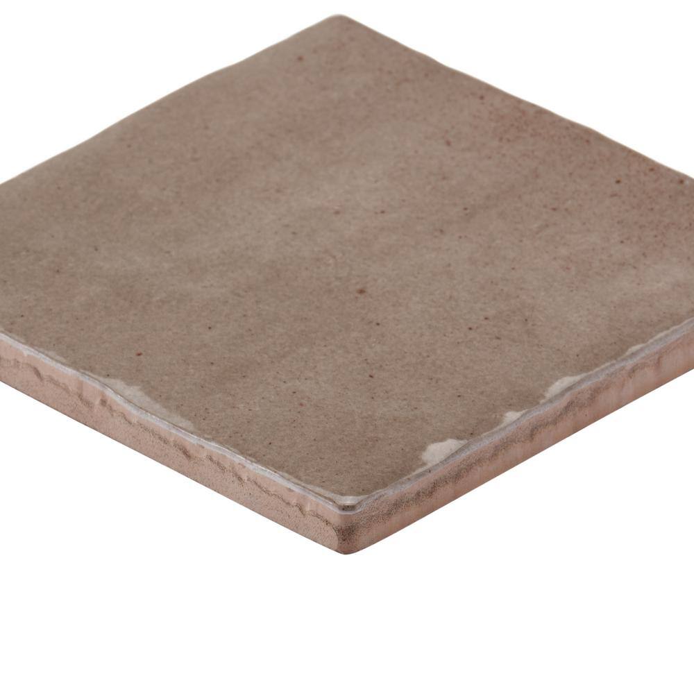 Kingston 4" x 4" Brown Glazed Ceramic Wall Tile