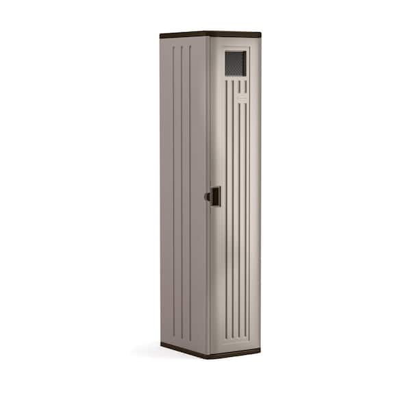 72 in. X 15 in. X 20 in 2-Shelf Resin Tall Storage Locker in Platinum