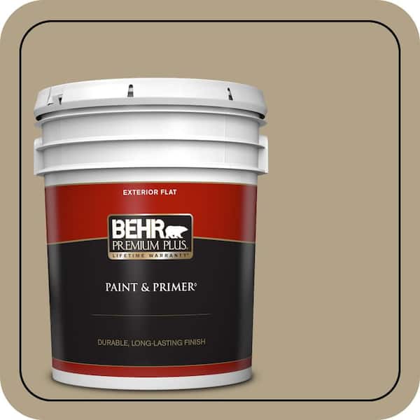 BEHR PREMIUM PLUS 5 gal. Home Decorators Collection #HDC-NT-12 Curly Willow Flat Exterior Paint & Primer