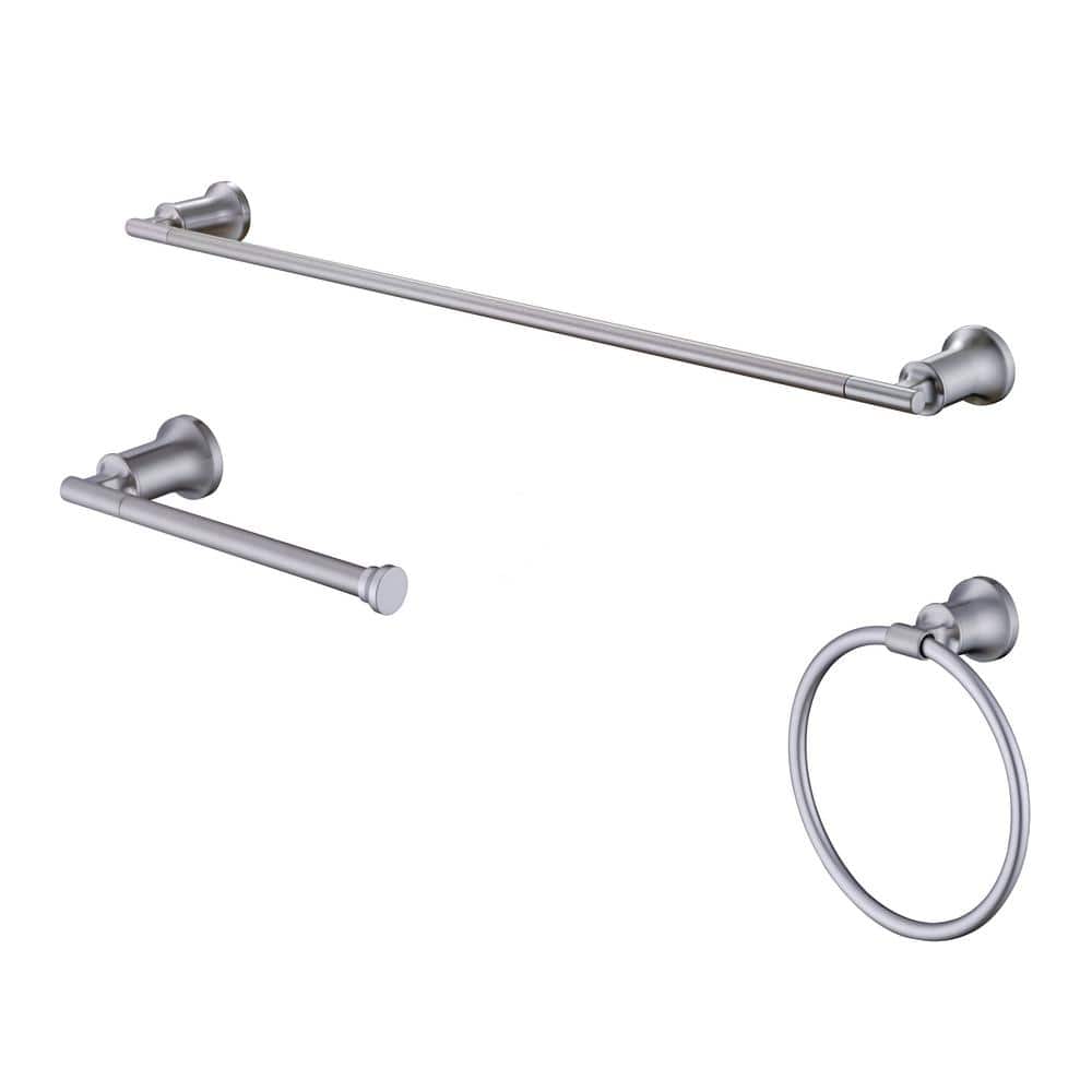Glacier Bay Oswell 3Piece Bath Hardware Set with Toilet Paper Holder