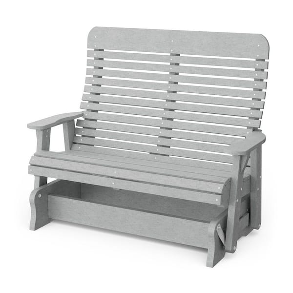 Wildridge Signature 2-Person Light Gray Plastic Outdoor Double Glider