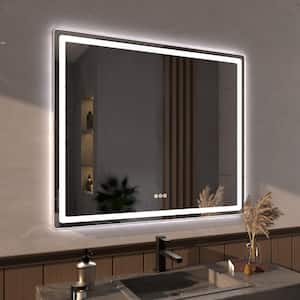 Niveous 42 in. W x 36 in. H Rectangular Frameless LED Wall Bathroom Vanity Mirror