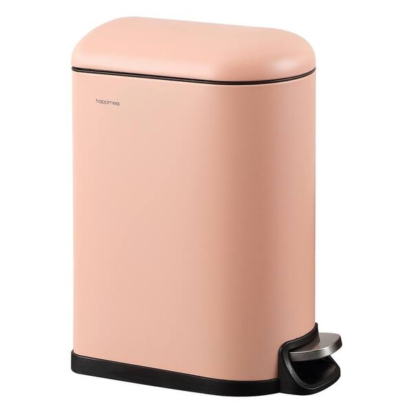 happimess Roland Mini 2.6 Gal. Flamingo Pink Step-Open Trash Can