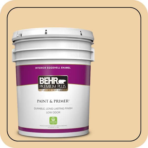 BEHR PREMIUM PLUS 5 gal. Home Decorators Collection #HDC-CT-01 Amber Moon Eggshell Enamel Low Odor Interior Paint & Primer