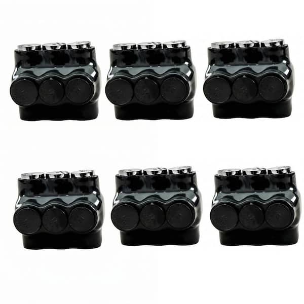 3 Port Insulated Multi Tap Connector 2-14 AWG Aluminum to Copper Wire Connectors, Electrical Cable Connectors, 6 Pack