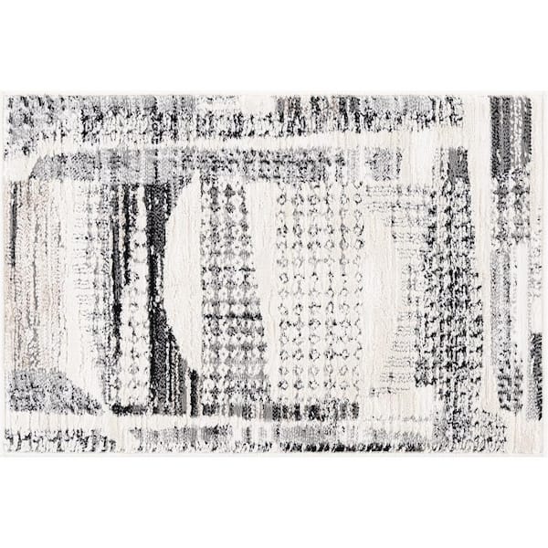 Tayse Rugs Alpha Gray 2 ft. x 3 ft. Abstract Indoor Area Rug