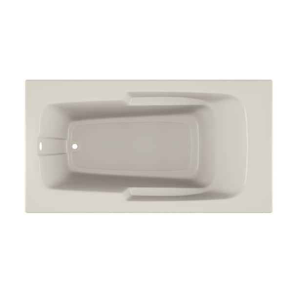 JACUZZI Cetra 60 in. x 32 in. Rectangular Soaking Bathtub with Reversible Drains in Oyster