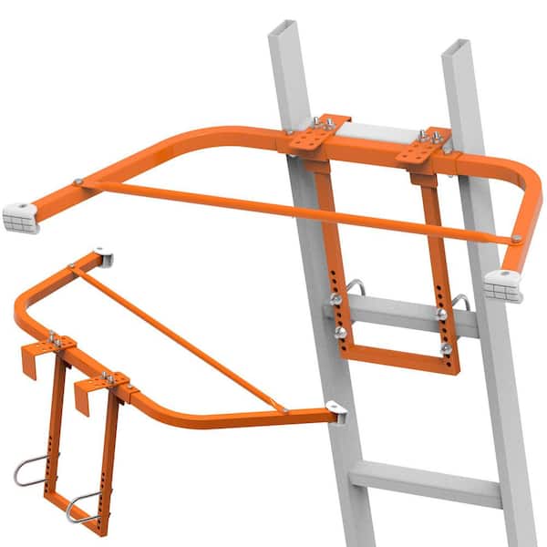 Ladder Stabilizer for Roof Gutter Ladder Stand-off with Non-Slip Rubber Bottom Pad Roof Safety Tool Orange-Steel