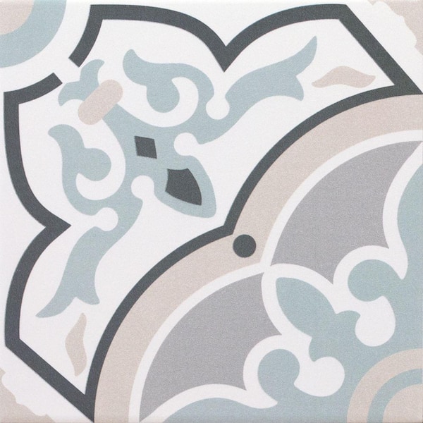 Monbleu Molenbek 8 in. x 8 in. Patterned Look Matte Porcelain Floor and Wall Tile Sample