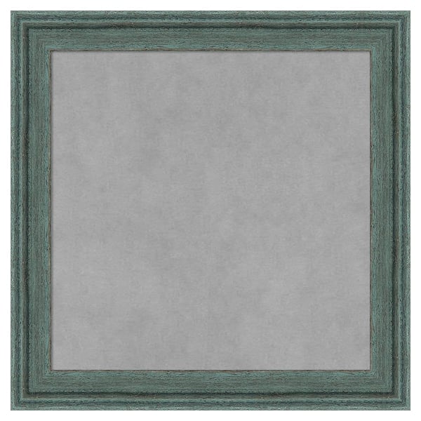 Amanti Art Upcycled Teal Grey 19 in. x 19 in Framed Magnetic Board