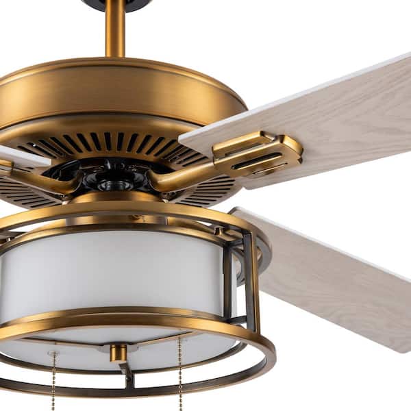 Led Indoor White Brass Ceiling Fan With, Home Depot Brass Ceiling Fans
