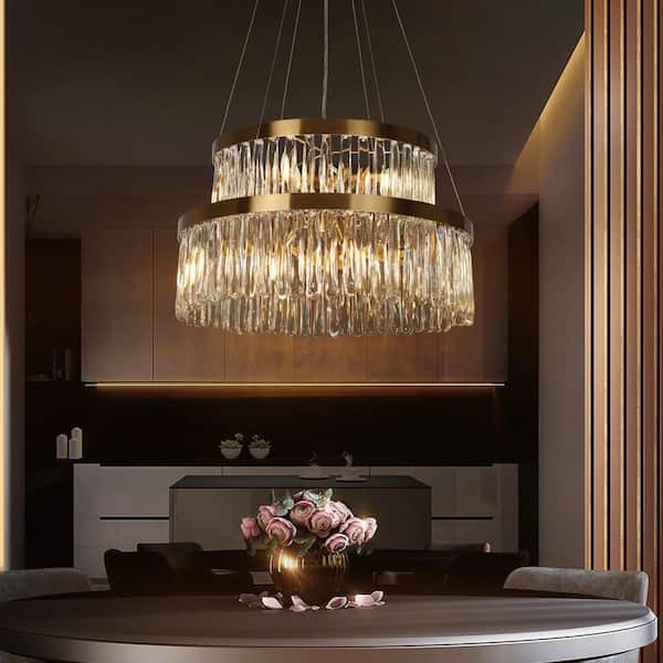 ALOA DECOR 26 in. Mid-Century French Style 6-Light Crystal