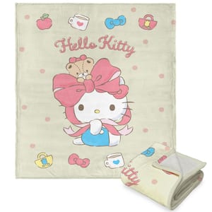 Hello Kitty Charms N Rainbows Multicolor Silk Touch Sherpa Polyester Throw Blanket