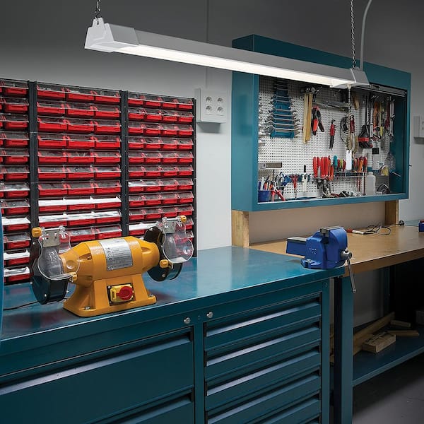 3 ft. Plug-in LED Shop Light with Pull Chain 3000 Lumens Garage Light Workshop Basement 4000K Bright White (8-Pack)