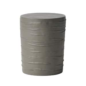 Maryellen Light Gray Lightweight Concrete Cylinder Outdoor Patio Side Table
