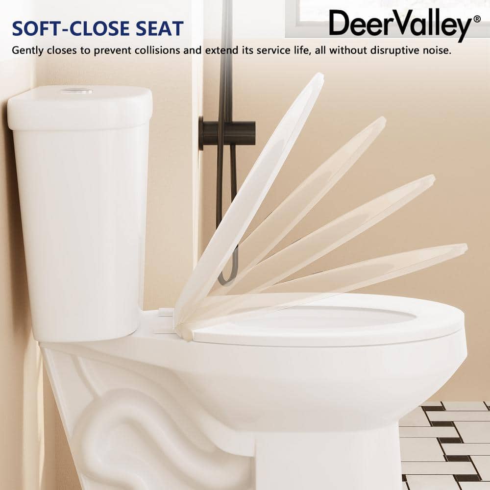 21'' White Ceramic Dual-Flush Elongated Two-Piece Toilet with Seat