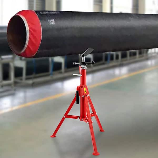 V Head Pipe Stand 1/8in.-12in. Capacity, Adjustable Height Pipe Jack Stands 2500 lbs. Load Capacity, Portable Folding