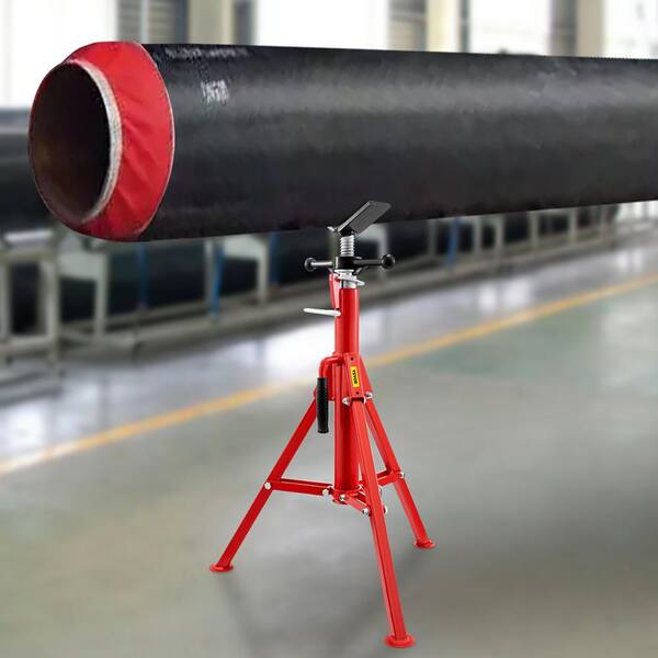 V Head Pipe Stand 24 in. to 42 in. Adjustable Height Steel Pipe Jack Stands 2500 lbs. Load for 1/8 in. to 12 in. Pipe