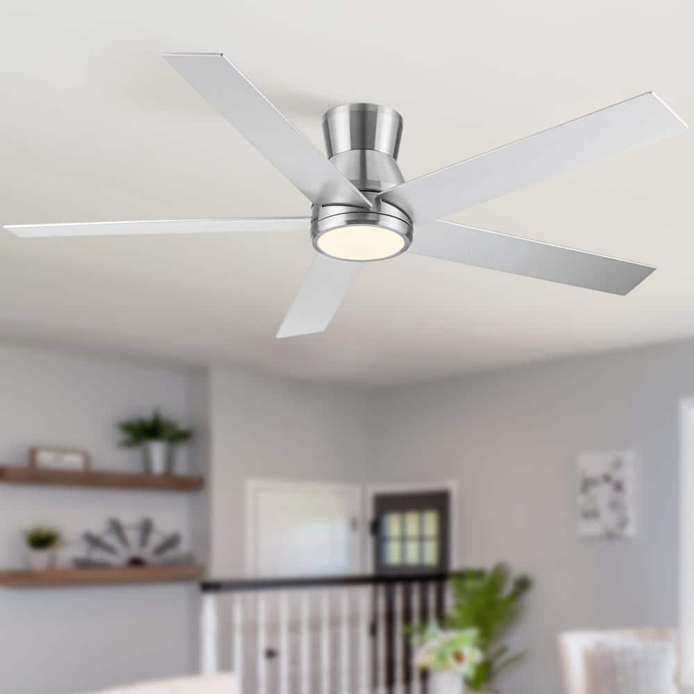 52 in. Brushed Nickel Reversible Quiet DC Motor Downrod Mount Standard Fan with Remote Control Dimmable 6 Wind Speed price history on PriceWatchPro