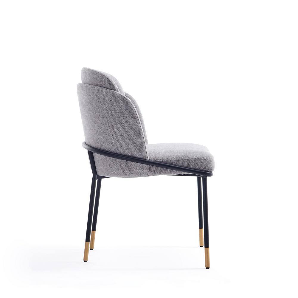 High Gray Upholstered Metal Side Chair