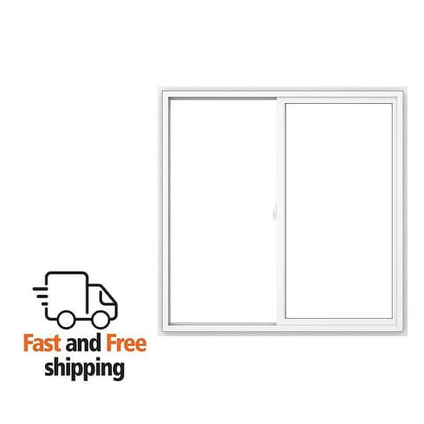 V-2500 Series 29.5 in. x 53.5 in. Single Hung Vinyl Low-E White Nail Fin Brickmould Frame NewConstruction Tilt-In Window