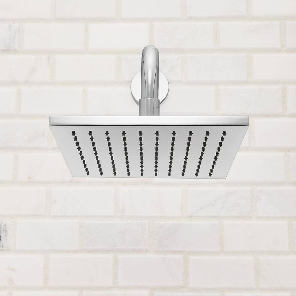 Kubos Square Polished Chrome Ceiling and Wall Mounted Rain Shower Head
