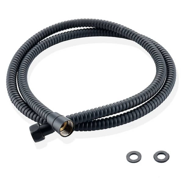 59 in. PVC-Coated Stainless Steel Shower Hose in Matte Black
