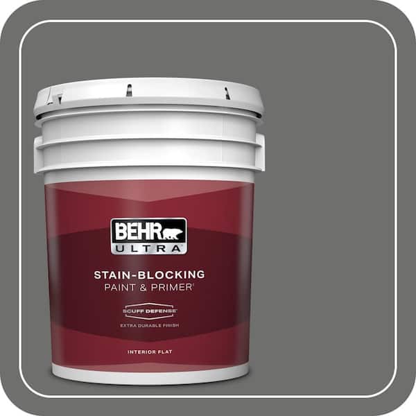 BEHR ULTRA 5 gal. Home Decorators Collection #HDC-AC-17A Welded Iron Extra Durable Flat Interior Paint & Primer