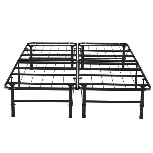 MAYKOOSH Black Foldable Metal Bed Frame Full Platform Bed Mattress Foundation Box Spring Replacement 70197MK The Home Depot