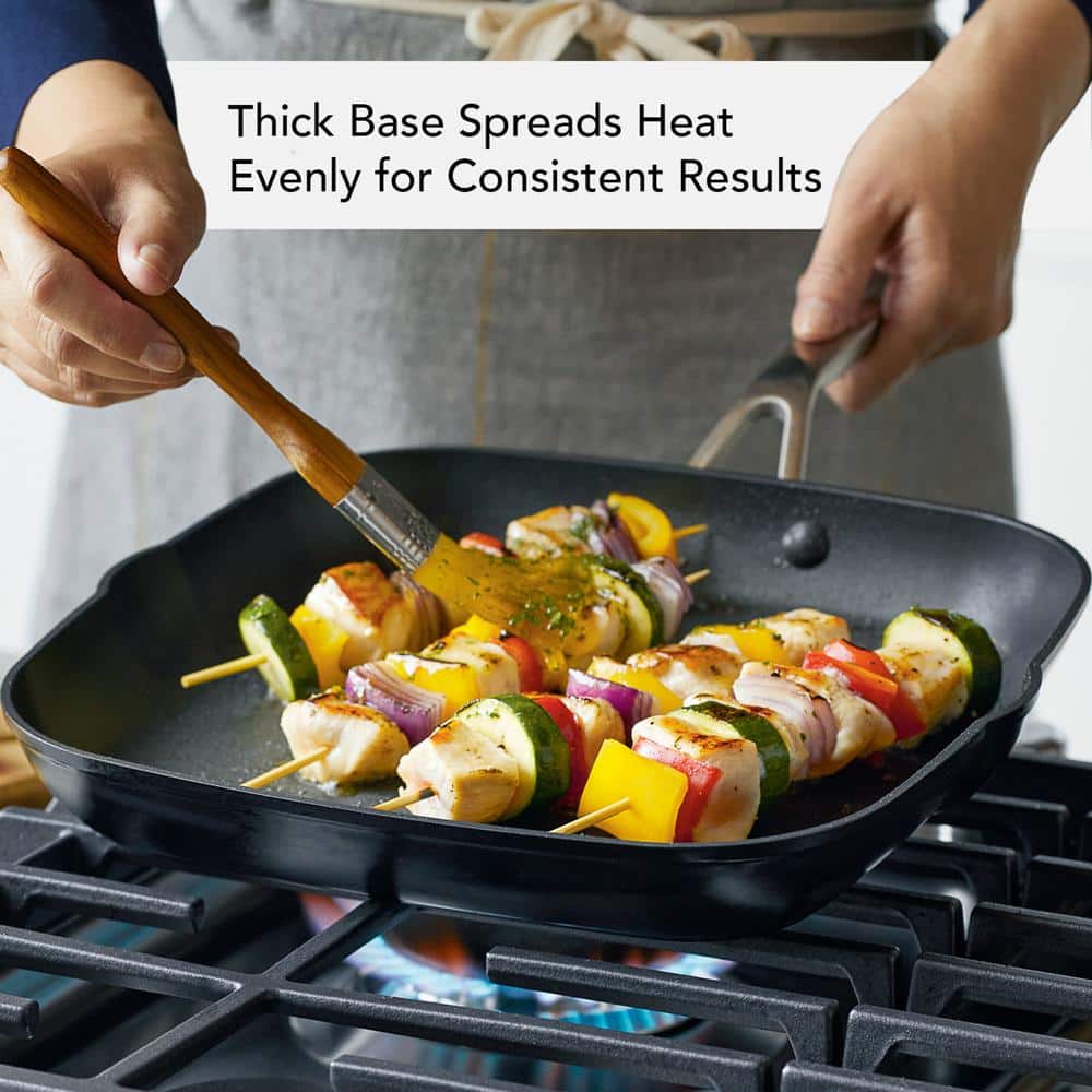 11.25 in. Hard Anodized Aluminum Induction Grill Pan Black - thumbnail 7
