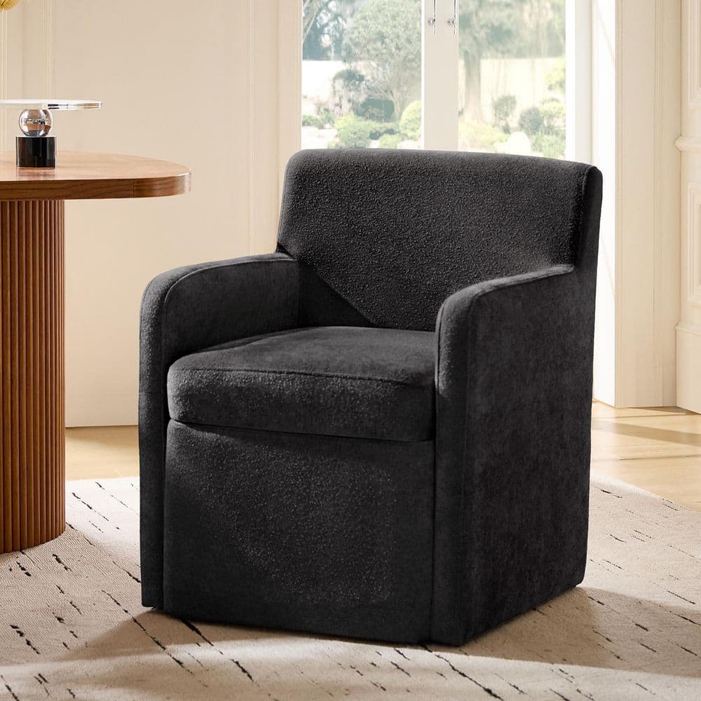 JAYDEN CREATION Anna Black Modern Polyester Dining Chair with