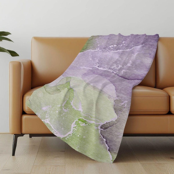 Premium Machine Washable ASB517 Purple 50 in. x 70 in. Sherpa Throw Blanket