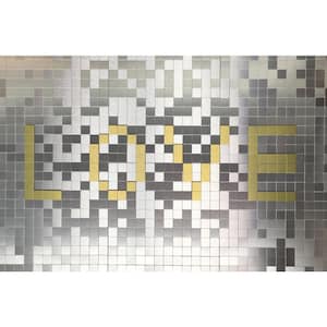 Square Mosaic Tile Silver 12 in. x 12 in. PVC Peel and Stick Tile Backsplash (10 sq. ft./Case)