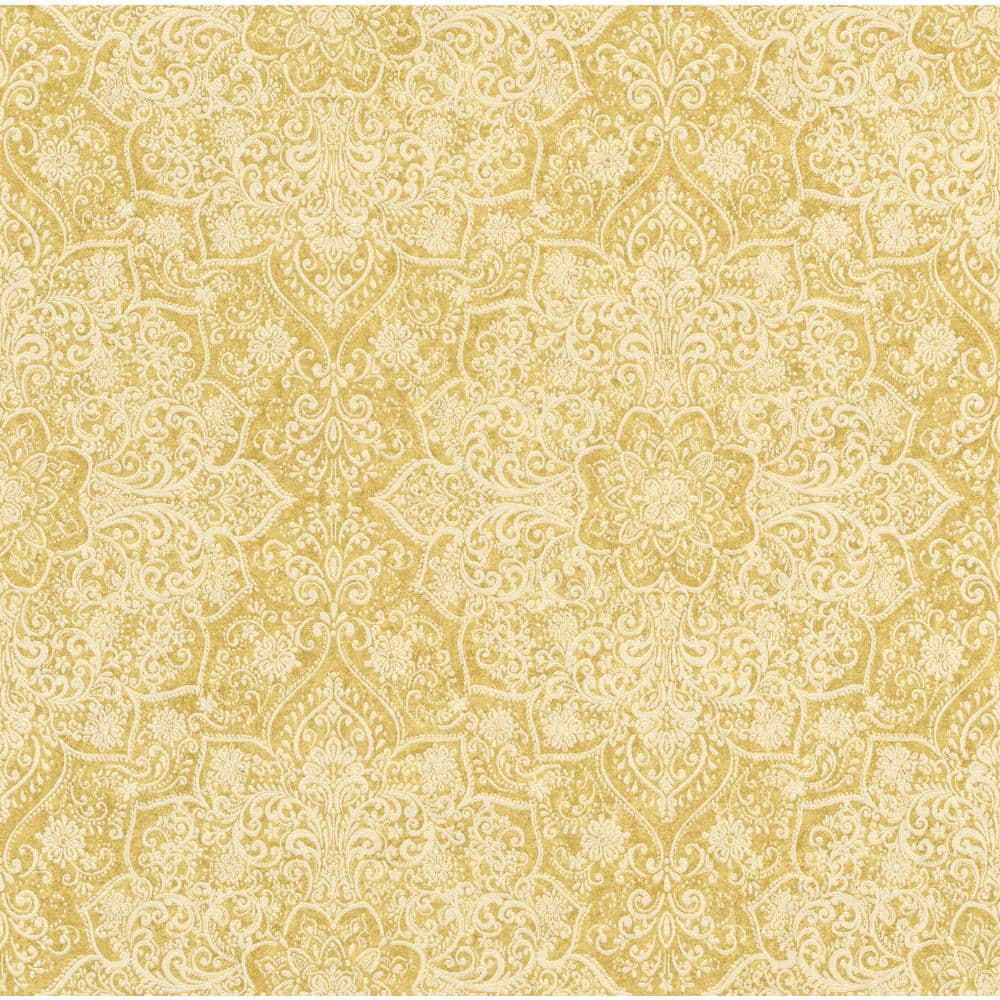 Walls Republic Large Whimsical Ornamental Wallpaper Dry Strippable Double Roll Yellow Paper Strippable Roll Covers 57 Sq Ft R6810 The Home Depot