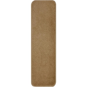 Trendy Camel Beige 8-1/2 in. x 30 in. Indoor Carpet Stair Treads Slip Resistant Backing (Set of 7)